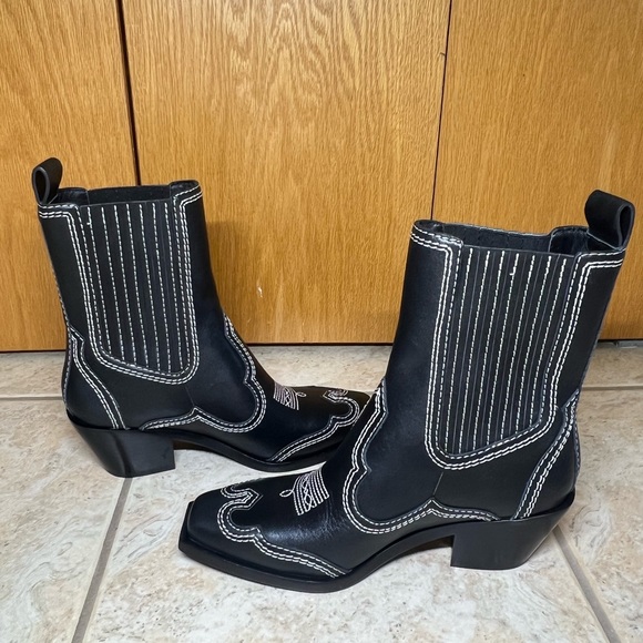 Loeffler Randall Agnes Western Leather Ankle Boots - Picture 8 of 12